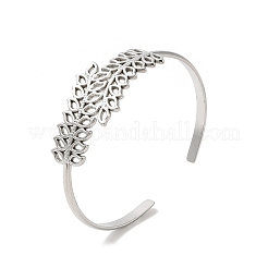 Bracelets manchettes ouverts en acier inoxydable 304 anti-ternissement&nbsp;BJEW-L682-027P