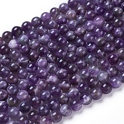 Natürlichen Amethyst runde Perle Stränge&nbsp;G-L170-6mm-03