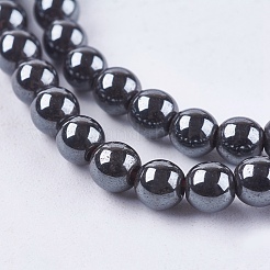 Chapelets de perle en hématite synthétique sans magnétique&nbsp;X-G-R193-19-4mm