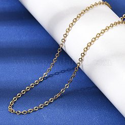 Colliers unisexes à chaîne câble texturée en acier inoxydable 304 de 2.5 mm&nbsp;NJEW-P356-13G