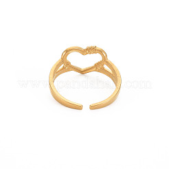 Bague manchette ouverte en acier inoxydable 304 avec placage ionique (IP) pour femme&nbsp;X-RJEW-S405-207G