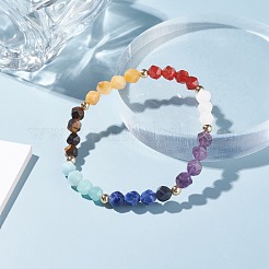 Chakra-Thema-Natursteinperlen dehnen Armbänder für Mädchenfrauen aus&nbsp;BJEW-JB07244