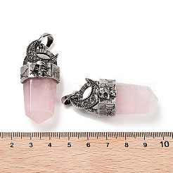 Natürliche facettierte Schwertanhänger aus Rosenquarz&nbsp;G-Q163-01AS-06