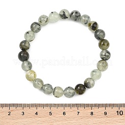 Braccialetti elastici in perline di prehnite naturale per donne e uomini&nbsp;BJEW-JB13592