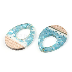 Pendentifs en résine transparente et bois blanc&nbsp;RESI-N039-49
