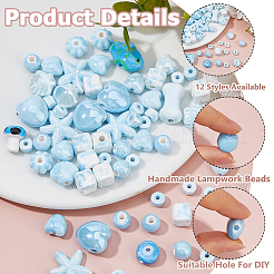 Perles en porcelaine manuelles&nbsp;PORC-HS0001-09