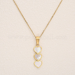 Set di collane con ciondolo a forma di cuore in acciaio inossidabile 304 e acrilico e orecchini a bottone&nbsp;FS-WG86334-03