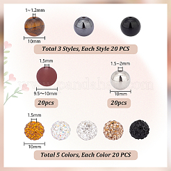 200 Stück 10 Stil DIY Runde Perlen Schmuckherstellung Finding Kits&nbsp;DIY-PH0021-75