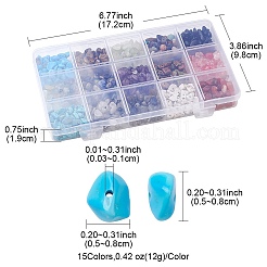 180 g Set aus 15 Arten natürlicher und synthetischer gemischter Edelsteinperlen&nbsp;G-FS0005-73