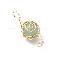 4 pz 4 stili ametista naturale e corniola e avventurina verde e quarzo rosa pendenti rotondi avvolti in filo di rame&nbsp;PALLOY-TA00248-01