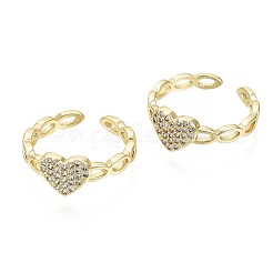 Messing Micro Pave klare Manschettenringe aus Zirkonia&nbsp;LS-RJEW-S044-094-NF
