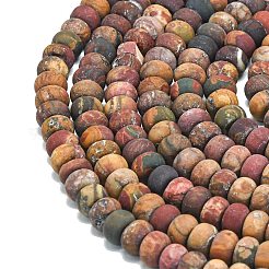 Natürliche rote Picasso Jaspis/polychrome Jaspis Perlen Stränge&nbsp;G-P575-A16-8x5mm