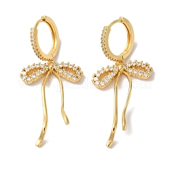 Boucles d'oreilles créoles en laiton avec nœud papillon pour femmes&nbsp;EJEW-A110-03G