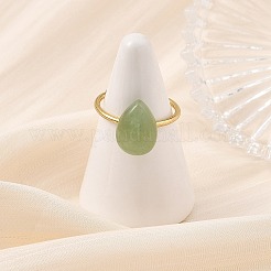Anillos abiertos tipo brazalete de aventurina verde natural&nbsp;RJEW-JR01105
