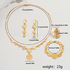 Lussuosi braccialetti e orecchini e collane e anelli in ottone in stile mediorientale per feste femminili&nbsp;HJ1470