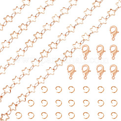 DIY-Sets zum Herstellen von Halsketten und Armbändern aus Messing mit Stern- und Ovalgliederketten&nbsp;DIY-TA0011-17