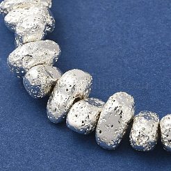 Brins de perles de pierre de lave naturelle galvanisées&nbsp;G-L606-D02-01F