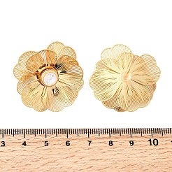 Orecchini a bottone in ottone e vetro&nbsp;EJEW-F391-06G-01