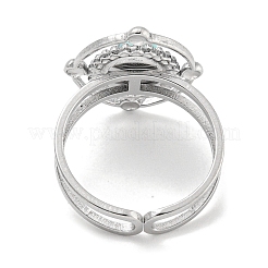 Anillos de puño de acero inoxidable 304 con piedras preciosas sintéticas&nbsp;G-Z056-04P