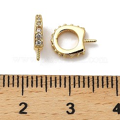 Ferro di cavallo in ottone placcato con micro pavé di zirconi cubici pendenti&nbsp;KK-S397-07D