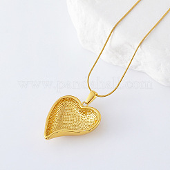 3 collana di lusso europea in acciaio inossidabile con ciondolo a forma di cuore 3D per donna&nbsp;UL4801