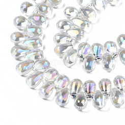 Chapelets de perles en verre transparent électrolytique&nbsp;EGLA-S193-06
