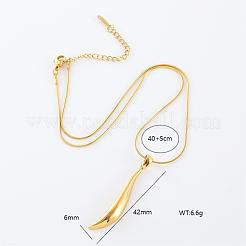 Élégants colliers pendentifs en forme de larme en acier inoxydable pour cadeau&nbsp;JS4161