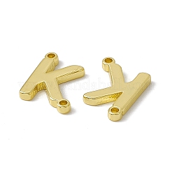 Breloques de connecteur de lettre en laiton plaqué rack&nbsp;KK-C007-38G-K