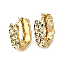 Orecchini a cerchio huggie in zirconi cubici trasparenti micro pavè&nbsp;EJEW-G473-09G