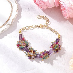 3 Stück Gliederarmbänder aus natürlichen gemischten Edelsteinperlen&nbsp;BJEW-JB12164