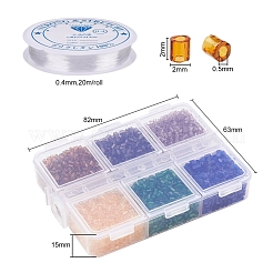 Kit fai da te per la creazione di braccialetti con perline di vetro in tubo trasparente&nbsp;DIY-YW0004-36B