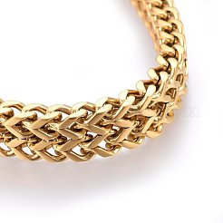 Bracelets en maille d'acier inoxydable 304&nbsp;BJEW-L631-28G