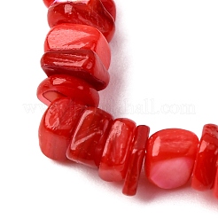 10 pulsera elástica con cuentas de concha de agua dulce natural teñida en 10 colores para hombres y mujeres&nbsp;BJEW-JB12478