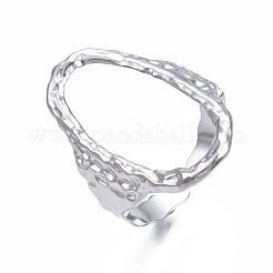 Bague de manchette ovale ouverte en acier inoxydable 304 anti-ternissement&nbsp;X-RJEW-T023-91P
