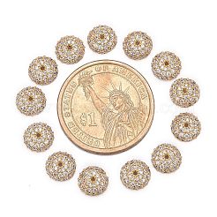 Demi apetalous round / dôme micro cuivres ouvrent zircone cubique caps&nbsp;X-ZIRC-D062-G