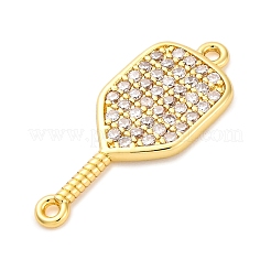 Ciondoli connettore in ottone con micro pavé di zirconi chiari&nbsp;KK-P288-01G