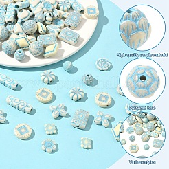 150pcs 15 estilos de cuentas de esmalte acrílico opaco&nbsp;OACR-YW0004-18