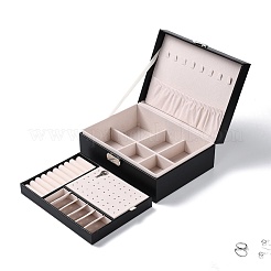 PU-Kunstleder-Schmuck-Organizer-Box mit Schloss&nbsp;CON-P016-B03