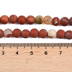 Mattierte natürliche rote Jaspisperlenstränge&nbsp;G-C270-M01-6mm