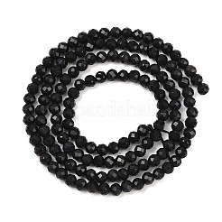 Natürlich gefärbte und erhitzte schwarze Onyxperlenstränge&nbsp;G-A129-3mm-25