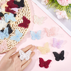 40 Stück 8 Farben Polyester Schmetterling&nbsp;DIY-SP0006-27