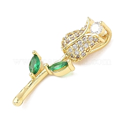 Pendentifs avec zircon cubiques à micro-pavés en laiton&nbsp;KK-D357-38G-02