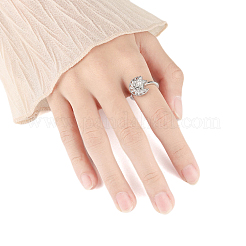Drehbarer offener Ring mit Stern und Mond für Damen&nbsp;PW-WG4E599-02