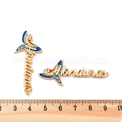 Gestell Beschichtung Messing bunt Emaille Papagei Honduras Verbinder Stecker Charms&nbsp;KK-C063-06G