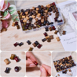 120 Stück 6 Farben Holz-Bambus-Knotenperlen&nbsp;WOOD-CA0001-83