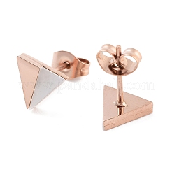 Dreieckige Ohrstecker aus 304 Edelstahl und natürlicher Muschel für Damen&nbsp;EJEW-C096-23RG