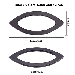 6pcs 3 Farben Holztaschengriff&nbsp;FIND-PH0002-29-WH