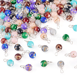 100 pendentif en verre peint à la cuisson&nbsp;PALLOY-TAC0205