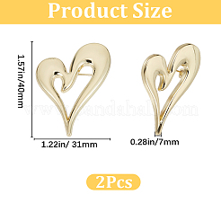 2 broche en alliage en forme de cœur&nbsp;JEWB-CP0001-60