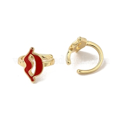 Lippenmanschetten-Ohrringe aus Messing mit Emaille-Rackbeschichtung für Damen&nbsp;EJEW-C097-22G